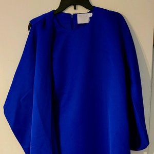 Blue ASOS Asymmetric Cape Mini Dress, SZ 10
